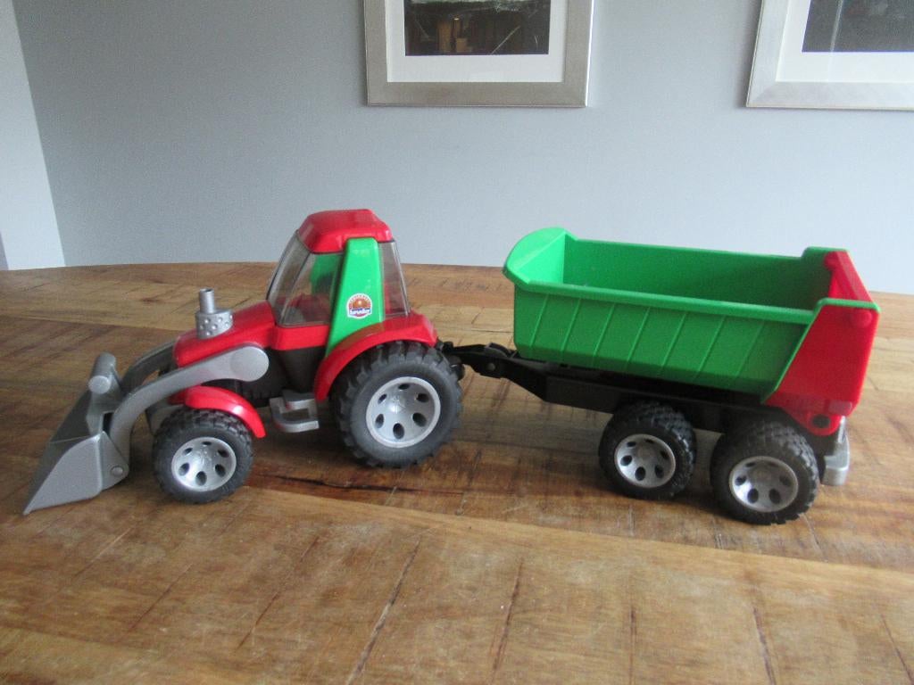 Bruder roadmax tractor met voorlader en aanhangwagen, Kinderen en Baby's, Speelgoed | Speelgoedvoertuigen, Ophalen of Verzenden