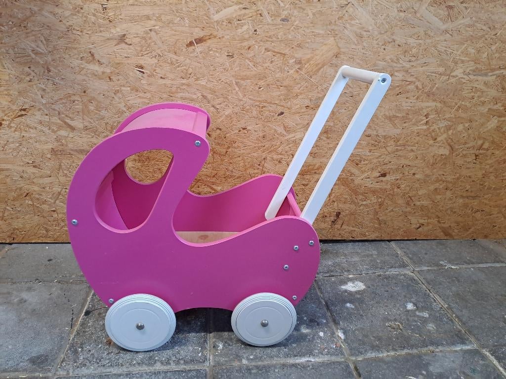 Houten poppen wagen, Kinderen en Baby's, Speelgoed | Houten speelgoed, Ophalen, Zo goed als nieuw, Duw- of Trekspeelgoed