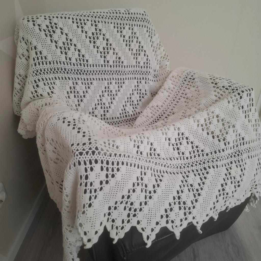 Gehaakt katoenen sprei - 2x2 meter, Ophalen, Zo goed als nieuw