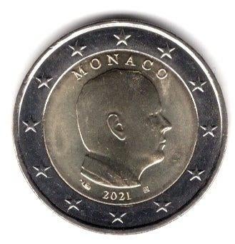 2 Euro Monaco 2021 - Reguliere Munt - UNC, Postzegels en Munten, Munten | Europa | Euromunten, Verzenden, Monaco, 2 euro, Losse munt