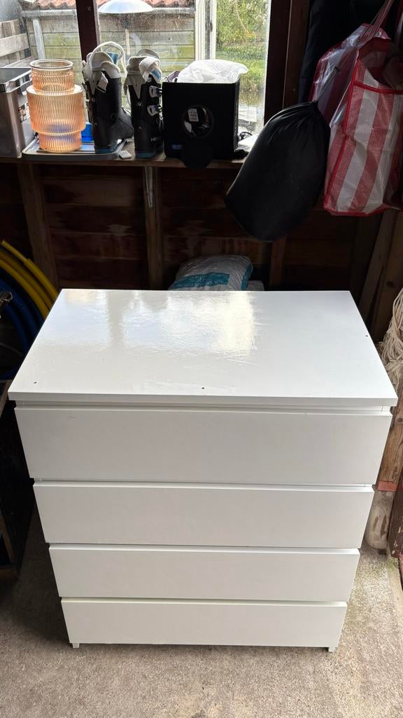IKEA Malm Kast - Wit, 4 lades, Ophalen, Gebruikt, 100 tot 150 cm, 50 tot 100 cm