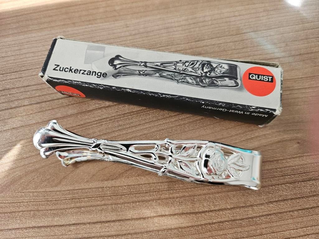 Tang voor suikerklontjes, verzilverd quist, Ophalen of Verzenden