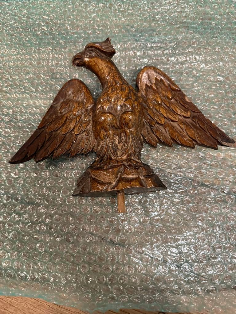 Antiek Houten Adelaar Beeld - Gustav Steinert Freiburg, Antiek en Kunst, Kunst | Beelden en Houtsnijwerken, Ophalen of Verzenden