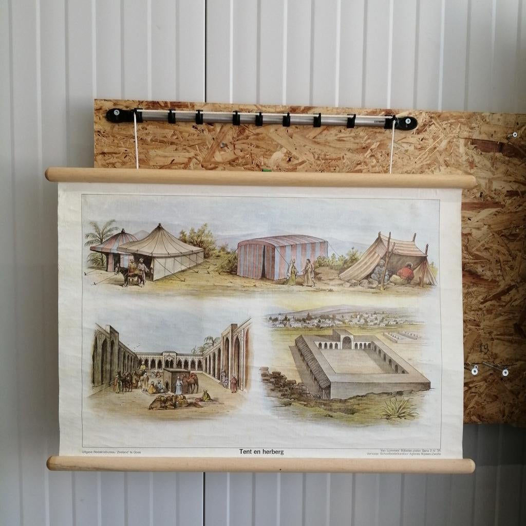 Schoolplaat: Tent en Herberg, Antiek en Kunst, Antiek | Schoolplaten, Geschiedenis, Ophalen of Verzenden