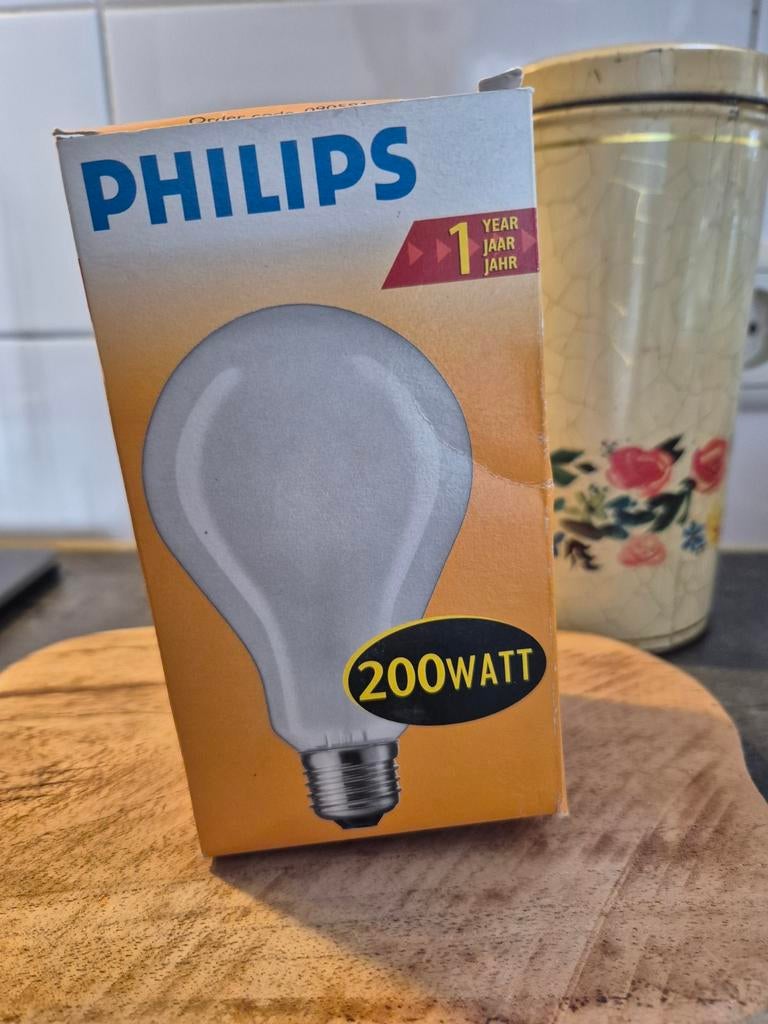 Oude Philips gloeilamp 200W, Ophalen of Verzenden