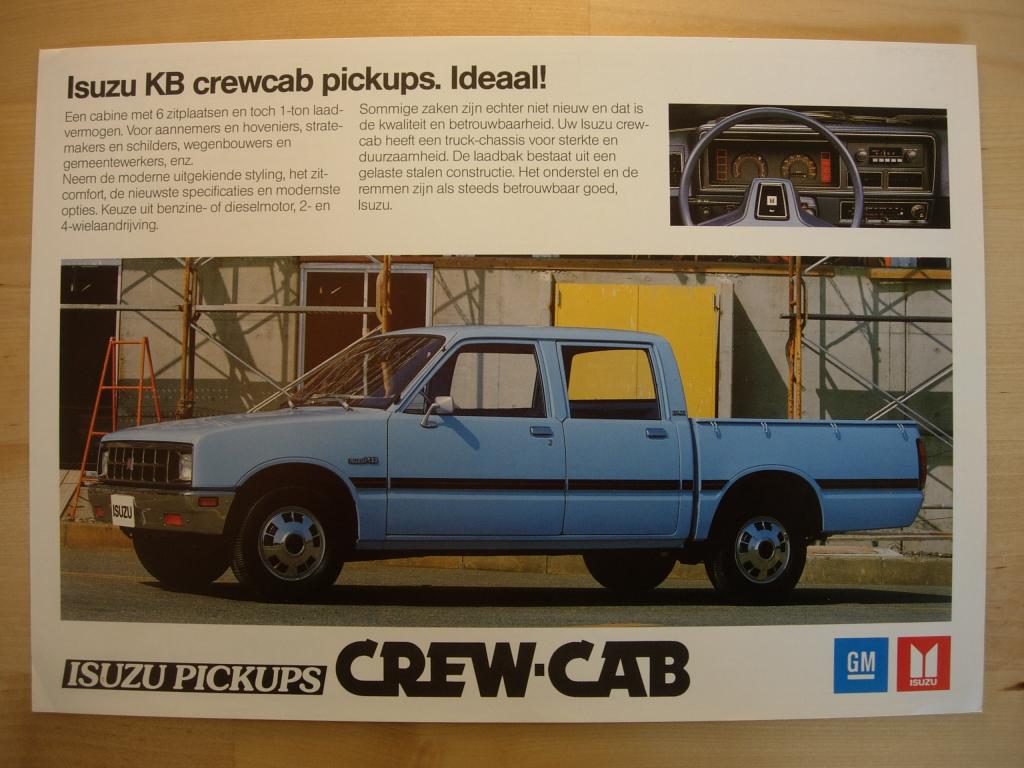 Isuzu KB Crew-Cab Pick-Up Brochure 1986 – Pickup Pick up, Ophalen of Verzenden, Zo goed als nieuw, Overige merken, Isuzu