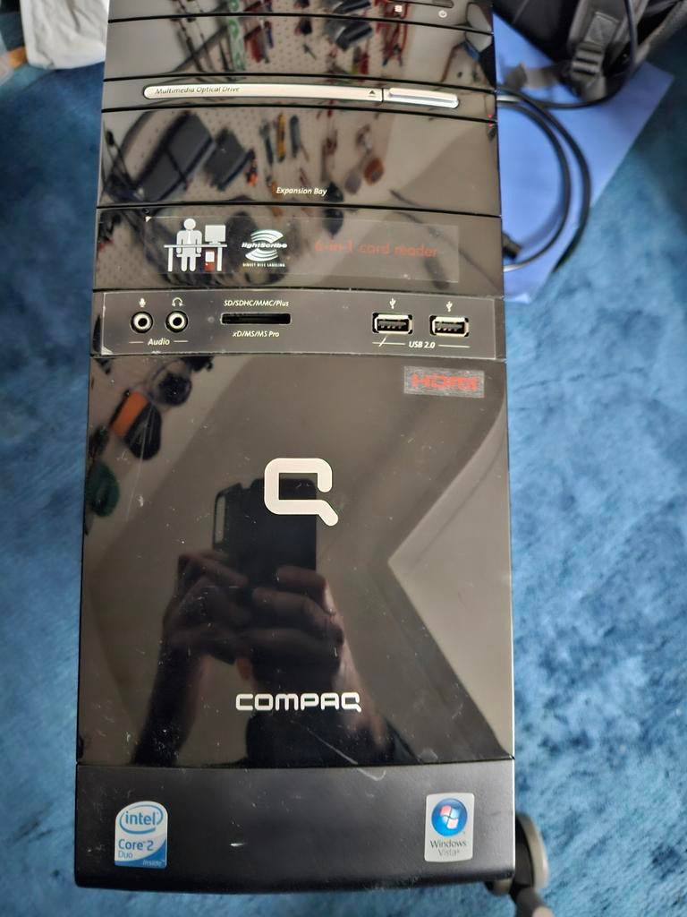 Compaq Tower PC 500GB hdd 3GB ram core2 duo E7300, Computers en Software, Desktop Pc's, Ophalen, Gebruikt, HDD, Intel Core 2 Duo