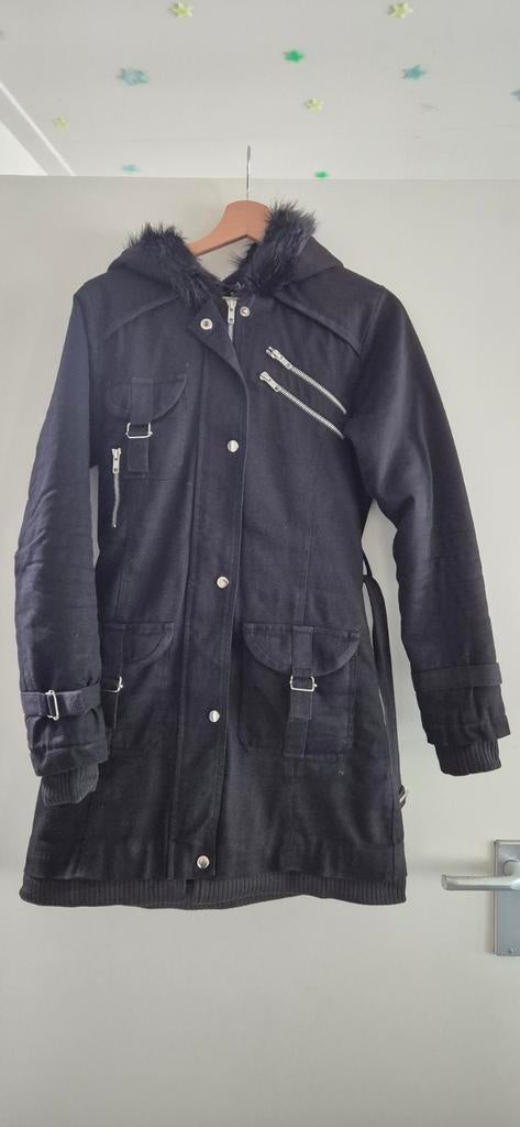 Gothic Gothicana Winter Jas, Kleding | Dames, Ophalen of Verzenden, Zo goed als nieuw, Zwart