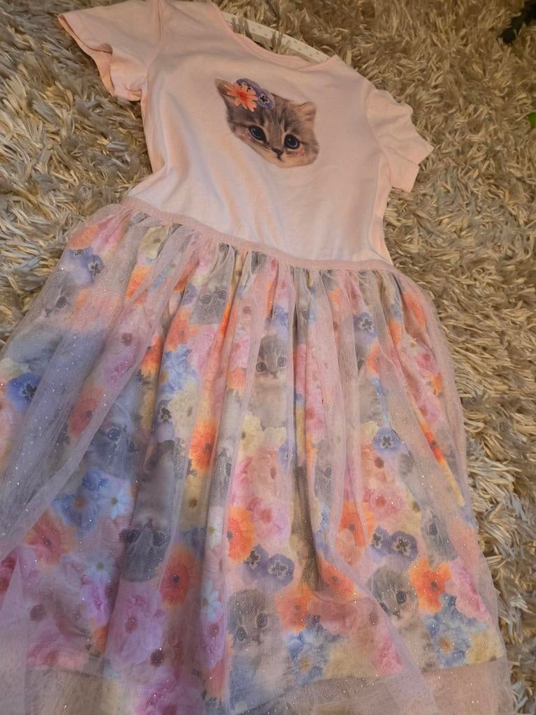 H&M Nieuw Jurk Glittertje Tule Roze 134 140, Verzenden, Meisje, Jurk of Rok