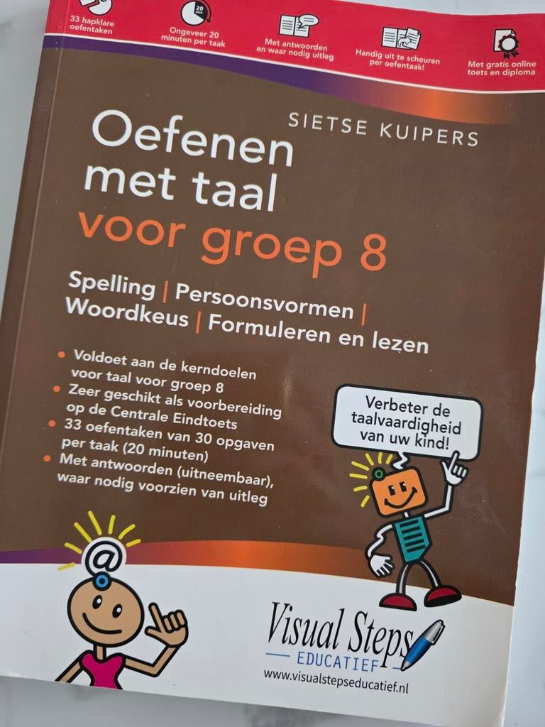 Oefenboek Taal Groep 8 met Antwoorden - Visual Steps, Ophalen of Verzenden, Alpha, Zo goed als nieuw