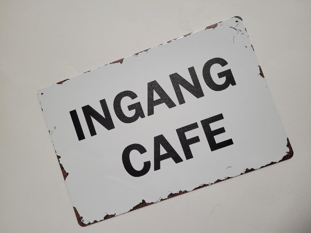 Ingang Cafe zwart wit reclamebord van metaal wandbord deco, Huis en Inrichting, Woonaccessoires | Wanddecoraties, Info@deconoord.nl
