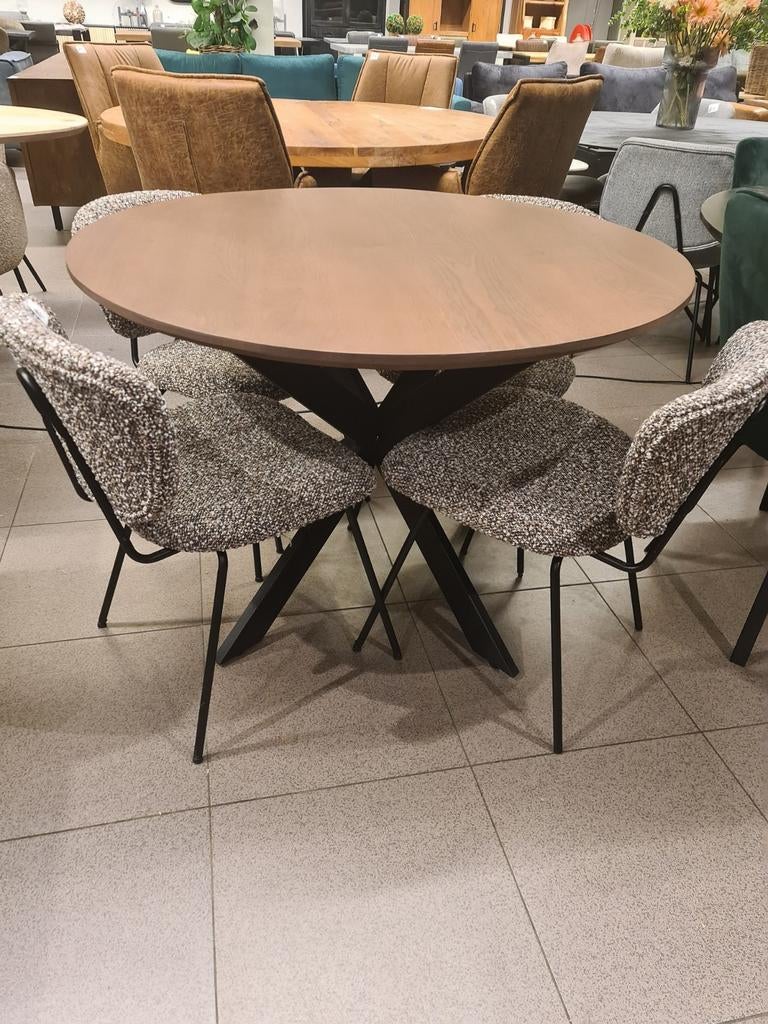Nieuwe eettafel ferris rond 110cm eikenhout €295, Ophalen, ., Nieuw, .