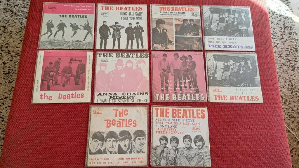 The Beatles vinyl 10 X 7" uit Brazilië: 5 EP's en 5 singles, Ophalen of Verzenden, Gebruikt, Pop, EP