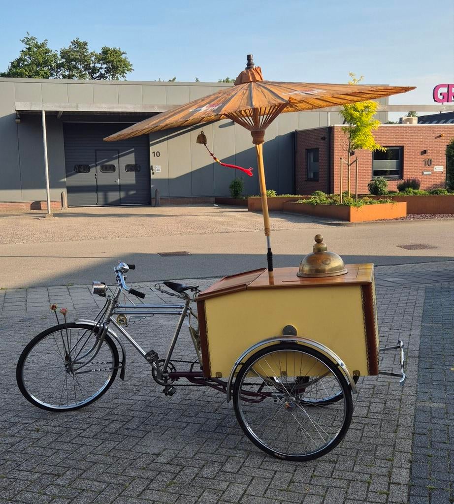 Unieke Thaise bakfiets / ijsfiets, Fietsen en Brommers, Fietsen | Bakfietsen, Ophalen, Gebruikt, Goederen