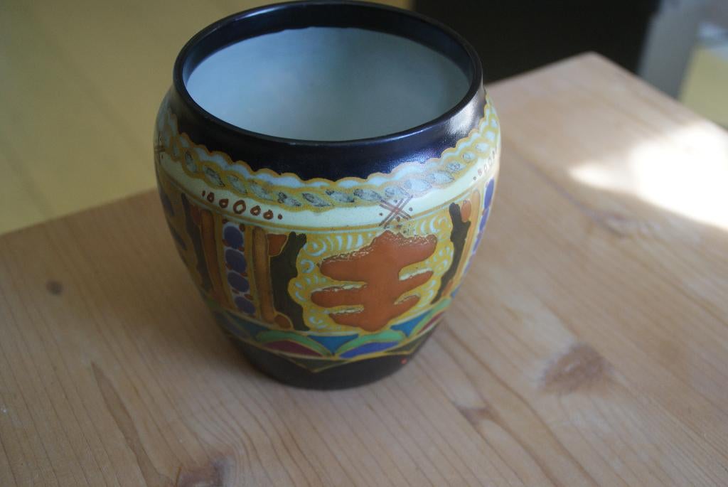 Plateel  vaas, Antiek en Kunst, Antiek | Keramiek en Aardewerk, Ophalen of Verzenden