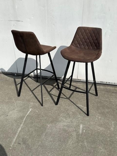 2 stuks nieuwe horeca barkrukken krukken bruin microleder, Huis en Inrichting, Barkrukken, Ophalen, Met voetsteun, 60 tot 90 cm