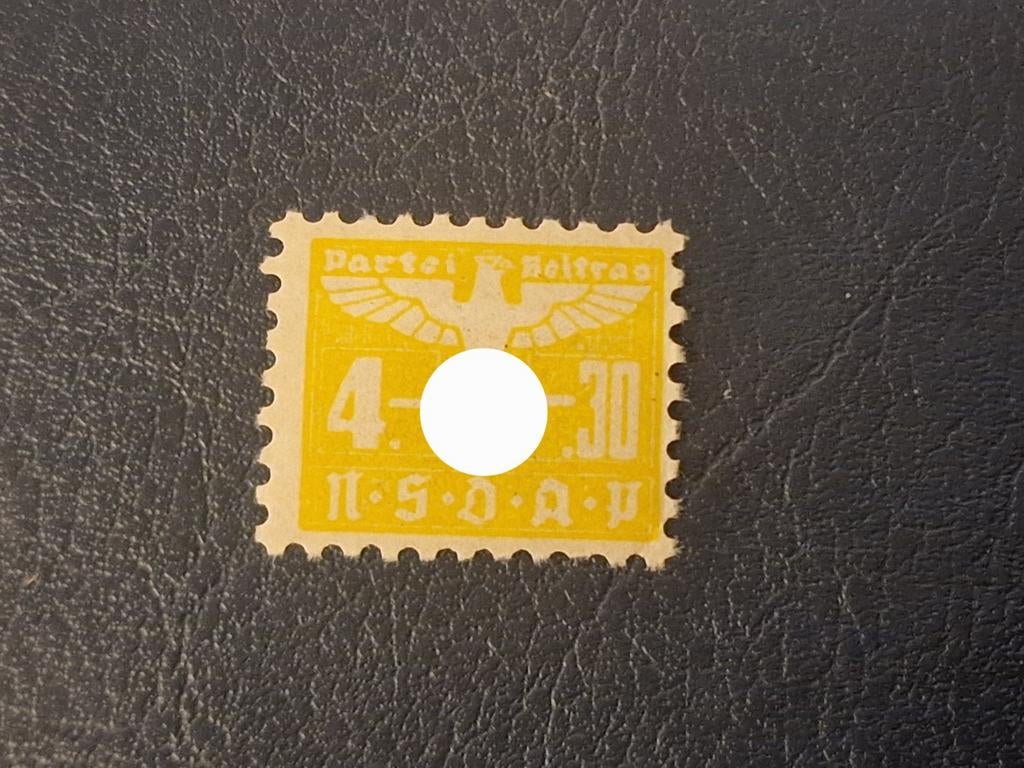 NSDAP contributiezegel Duitsland, Verzamelen, Militaria | Tweede Wereldoorlog, Ophalen of Verzenden, Duitsland, Embleem of Badge