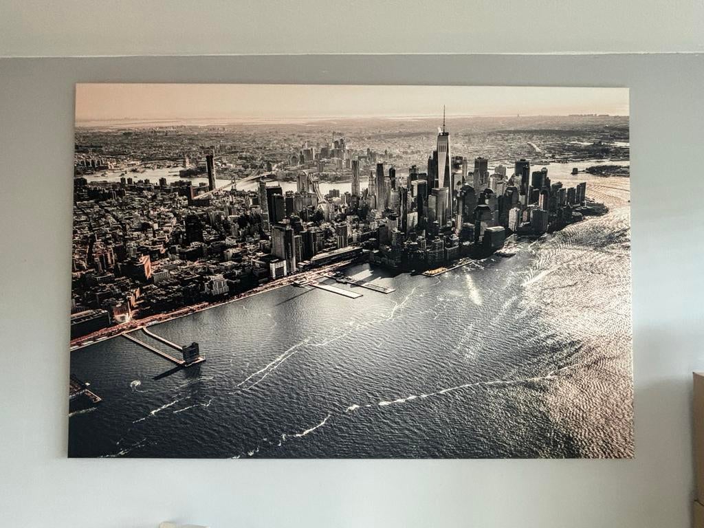 Poster New York skyline 100x150 cm, Deurposter of groter, Ophalen of Verzenden, Canvas of Doek, Overige onderwerpen