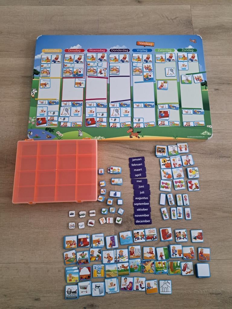 Kinder planbord met magneten en opbergdoos, Kinderen en Baby's, Speelgoed | Educatief en Creatief, Ophalen of Verzenden, Gebruikt