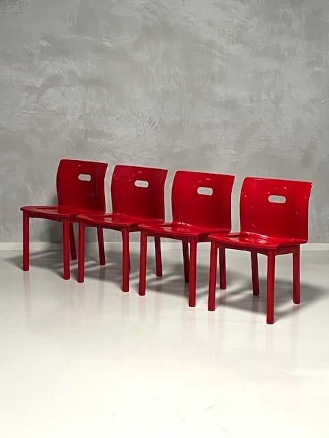 Kartell eetkamerstoelen 5x Castelli stoelen rood prijs p/st, Kunststof, Gebruikt, Kartell, Vintage