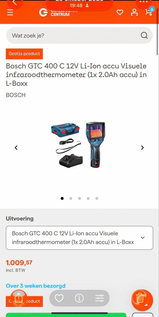 Bosch GTC 400 C Warmtecamera - Perfect voor Diagnose, Ophalen of Verzenden, Gebruikt, Temperatuur