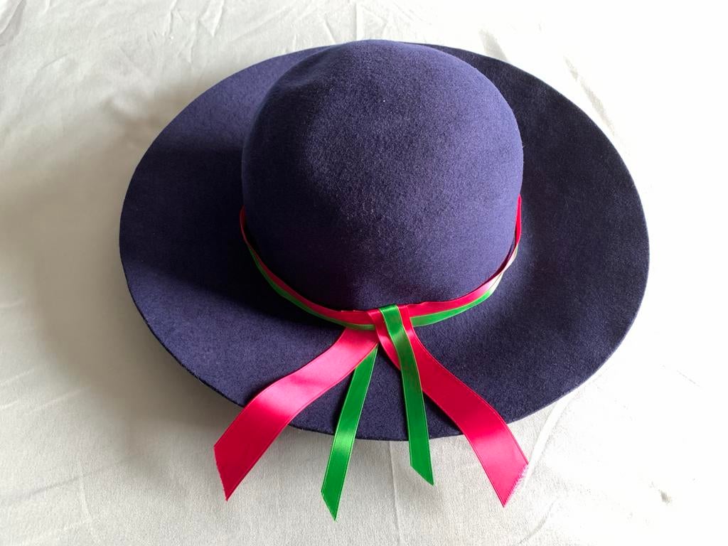 Mooie blauwe vilten hoed, Kleding | Dames, Hoeden en Petten, Gedragen, Hoed, One size fits all, Ophalen of Verzenden