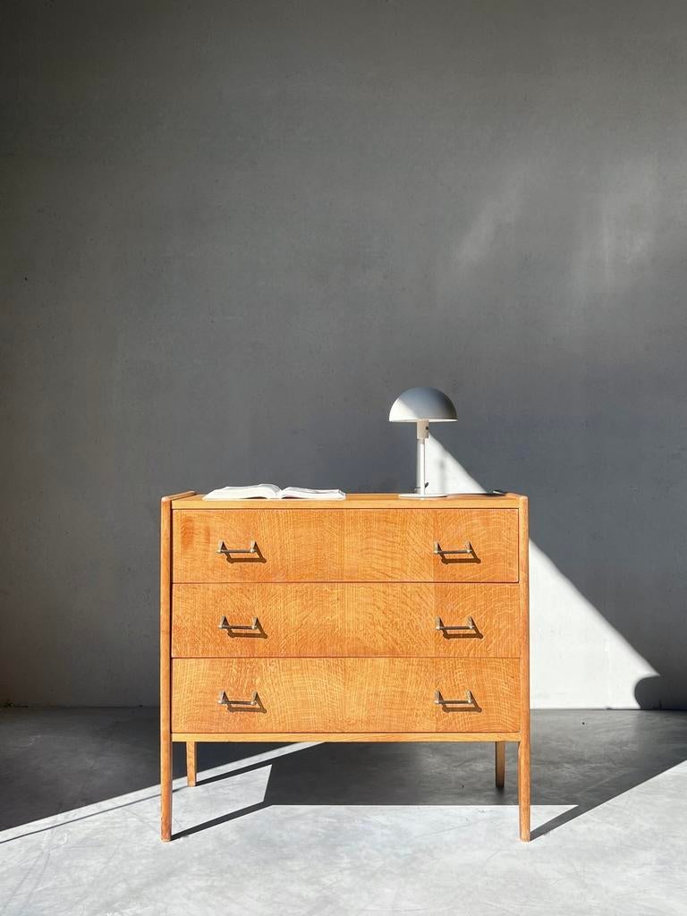 Vintage Mid century houten ladekast, Ophalen, 50 tot 100 cm, Zo goed als nieuw, Minder dan 100 cm