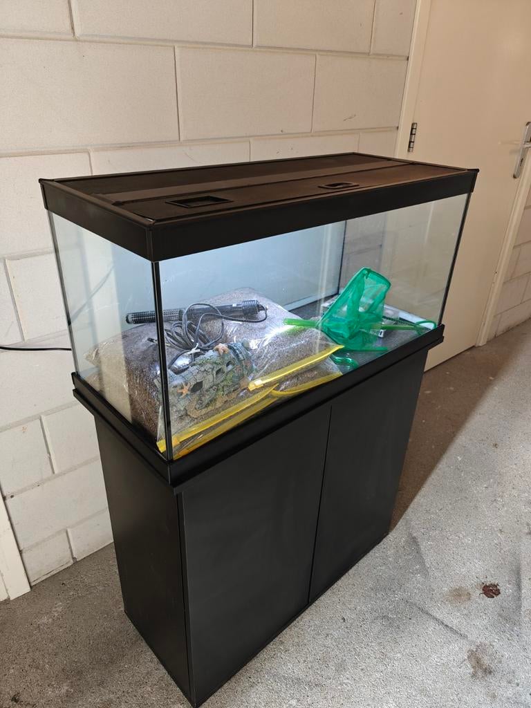 Aqualantis aquarium compleet met onderkast, Dieren en Toebehoren, Vissen | Aquaria en Toebehoren, Ophalen, Leeg aquarium