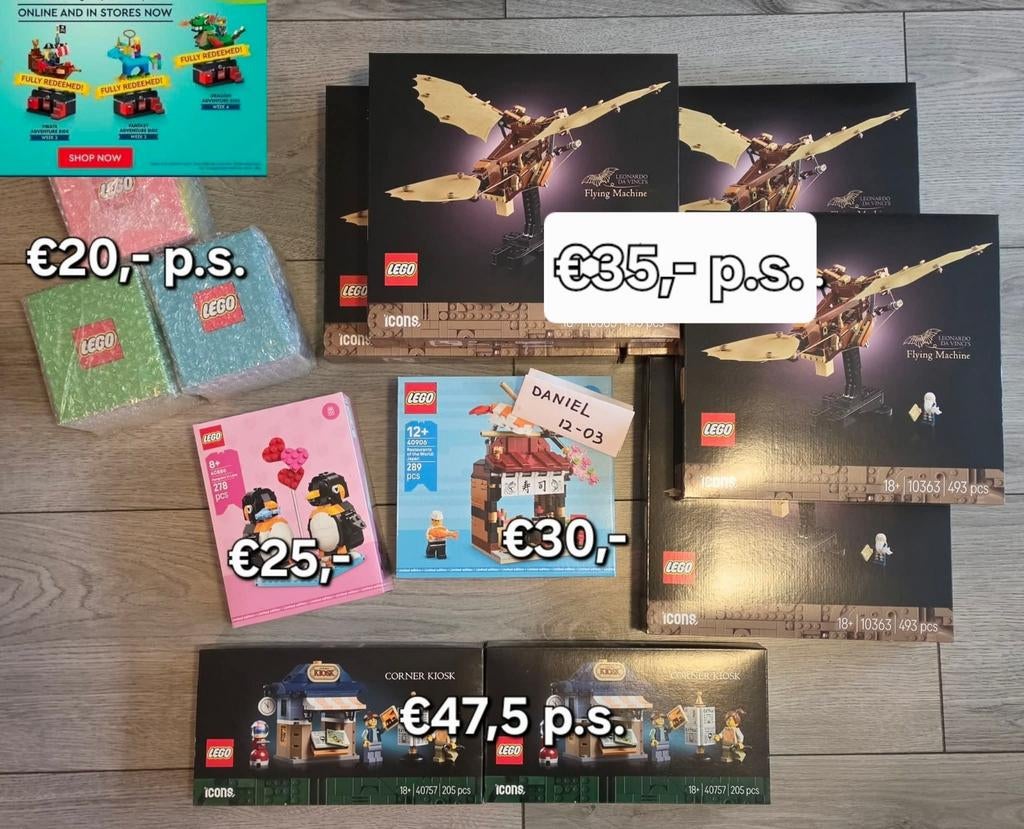 Diverse Lego sets 40757 10363 40886 40906 adventure rides, Ophalen of Verzenden, Nieuw