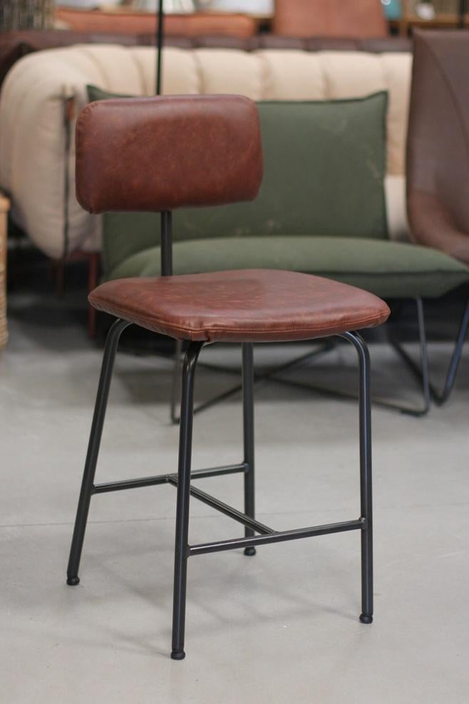 Luxe barstoelen Zipp metaal leer kookeiland keuken barkruk, Ophalen, 5 krukken of meer, Met voetsteun, 60 tot 90 cm