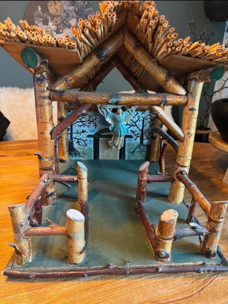 Vintage kerststal met beelden, Diversen, Ophalen, Gebruikt