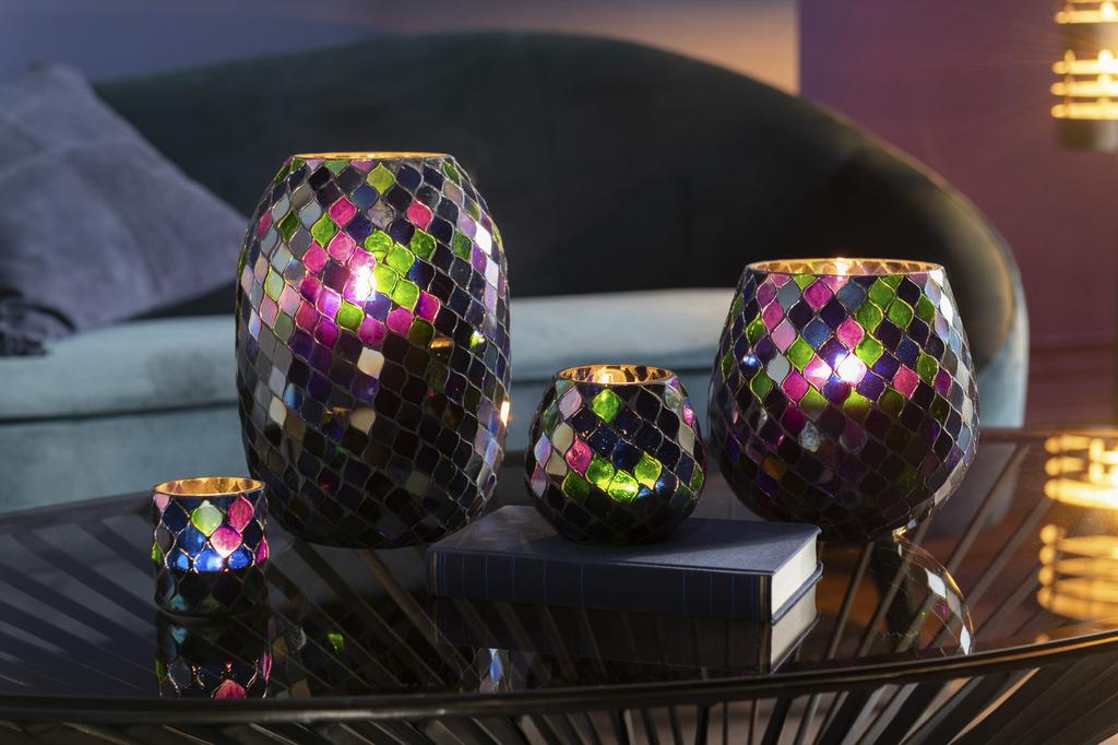 Windlicht Mozaiek Glas Paars Extra Large, Huis en Inrichting, Veens Living, Nieuw, Elst, Info@veensliving.nl