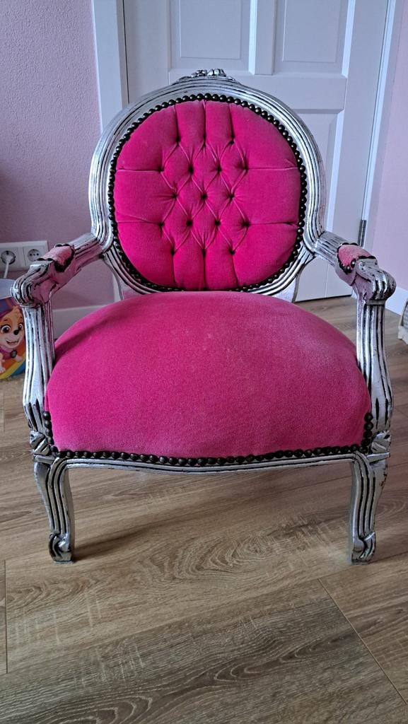 Barok roze stoel, Kinderen en Baby's, Kinderkamer | Tafels en Stoelen, Zo goed als nieuw, Stoel(en), Ophalen of Verzenden