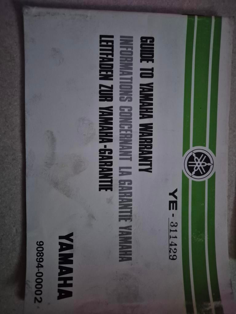 Yamaha Garantie Boekje YE-311429, Ophalen of Verzenden