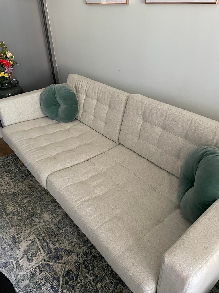 Ikea Landskrona 3-zits bank + stoel - Beige, Zo goed als nie, Huis en Inrichting, Ophalen of Verzenden, Zo goed als nieuw, Hout