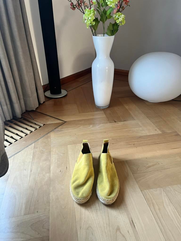 Shabbies suede maat 40 lime, Ophalen of Verzenden, Espadrilles of Moccasins, Gedragen, Groen