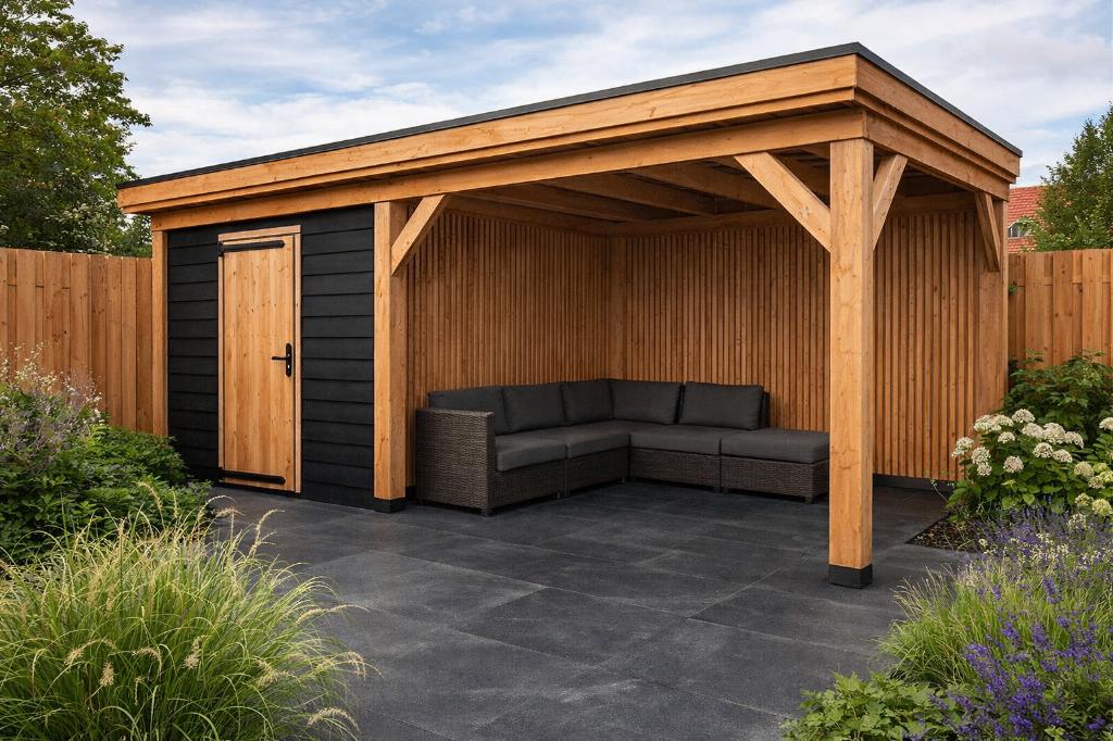 Douglas tuinhuis bouwpakket | Zelfbouw, Tuin en Terras, Overkappingen, Nieuw, Veranda, Ophalen of Verzenden