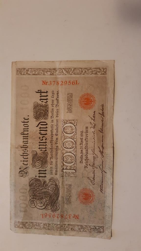 Bankbiljetten Keichsbanknote., Postzegels en Munten, Bankbiljetten | Europa | Niet-Eurobiljetten, Ophalen, Overige landen