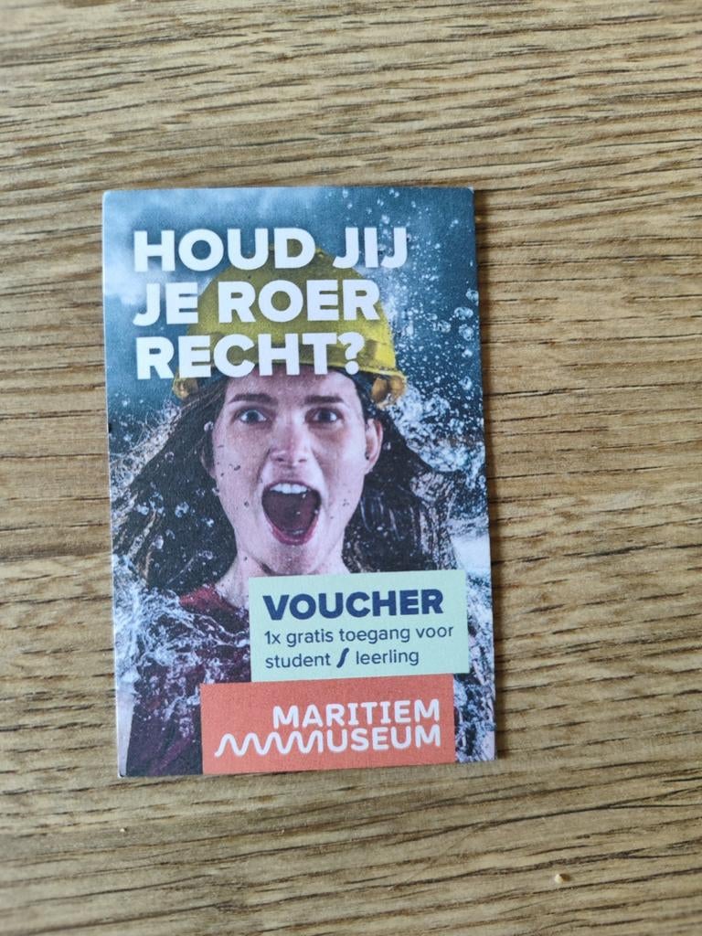 Kaartje Maritiem museum Rotterdam voucher vrijkaartje bon, Eén persoon