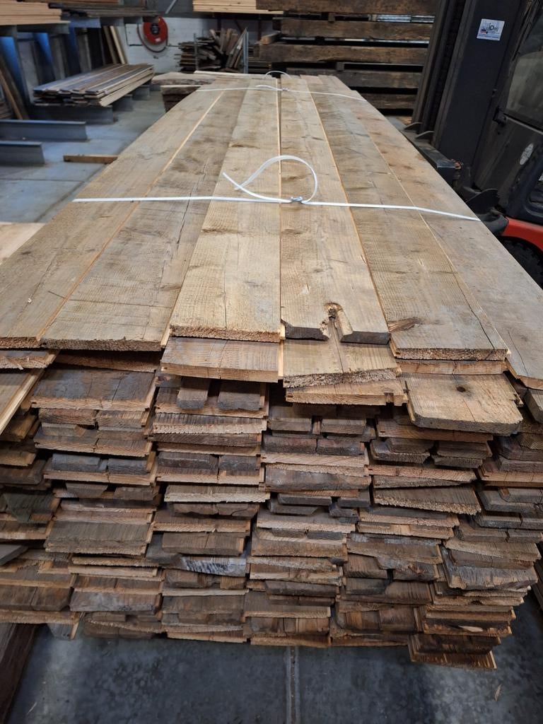 17cm brede sloophout  planken  Mes & groef dakbeschot  vloer, Ophalen of Verzenden, 250 cm of meer, Planken