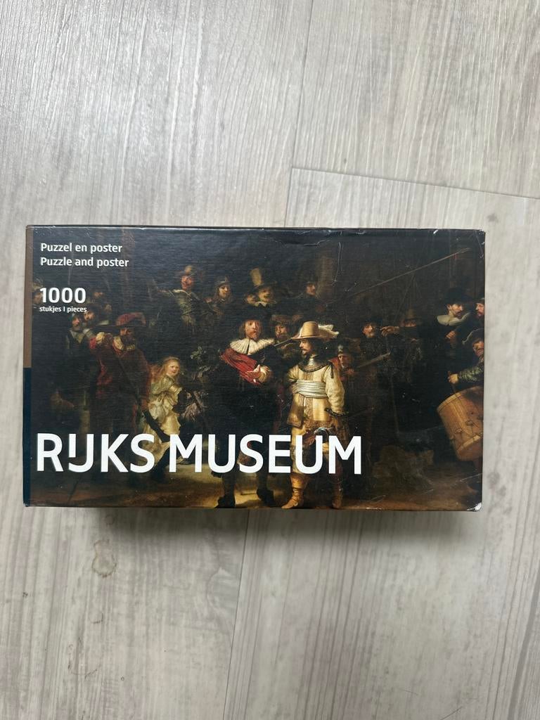 Rijksmuseum Nachtwacht Puzzel 1000 Stukjes, Hobby en Vrije tijd, Denksport en Puzzels, Verzenden, 500 t/m 1500 stukjes, Zo goed als nieuw