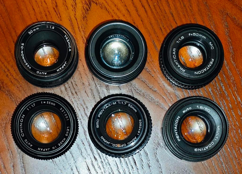 8 Vintage camera lenzen, Audio, Tv en Foto, Fotografie | Lenzen en Objectieven, Ophalen of Verzenden, Zo goed als nieuw, Standaardlens