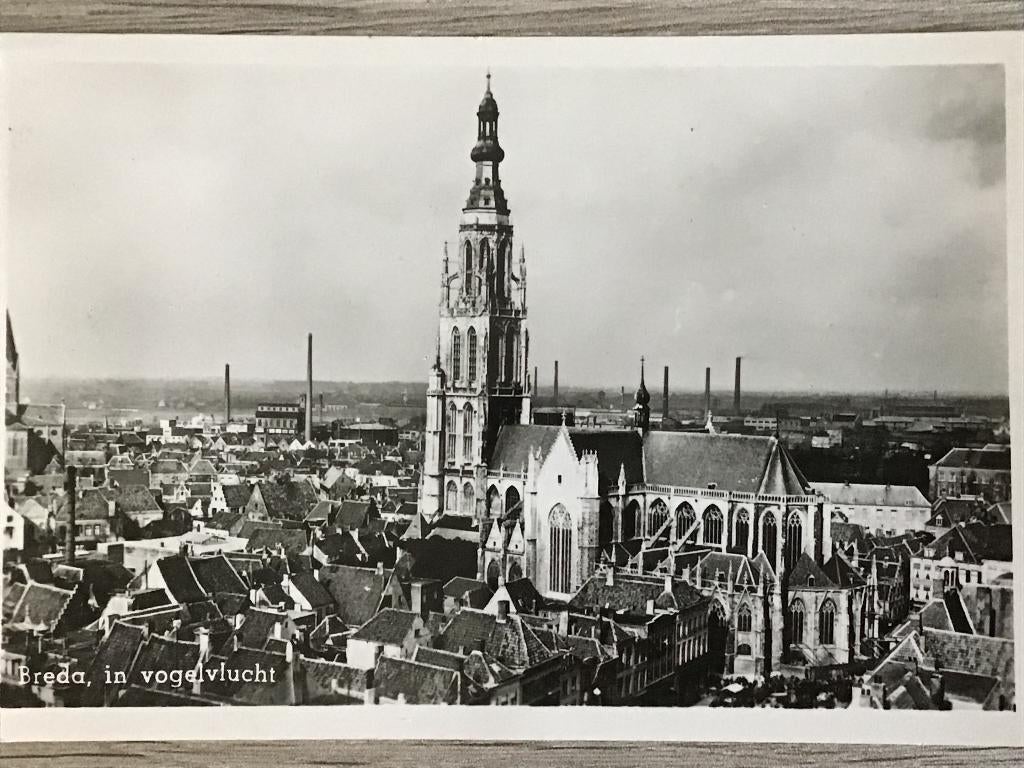 Breda in Vogelvlucht 1954, Verzenden, 1940 tot 1960, Gelopen, Noord-Brabant