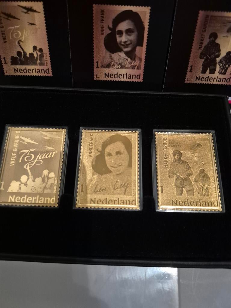 Gouden Postzegels – Market Garden, Anne Frank & Vrede, Ophalen of Verzenden, Nederland