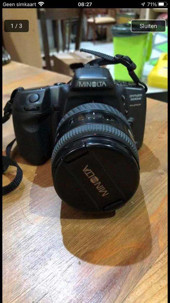 Minolta spiegelreflexcamera. Getest. Plus 2 lenzen, Ophalen of Verzenden, Zo goed als nieuw, Minolta, Geen optische zoom