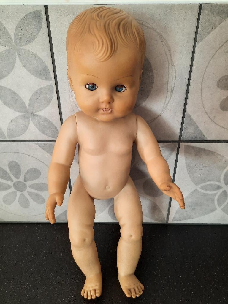 Brocante rubberen pop, Verzamelen, Poppen, Ophalen, Gebruikt, Pop