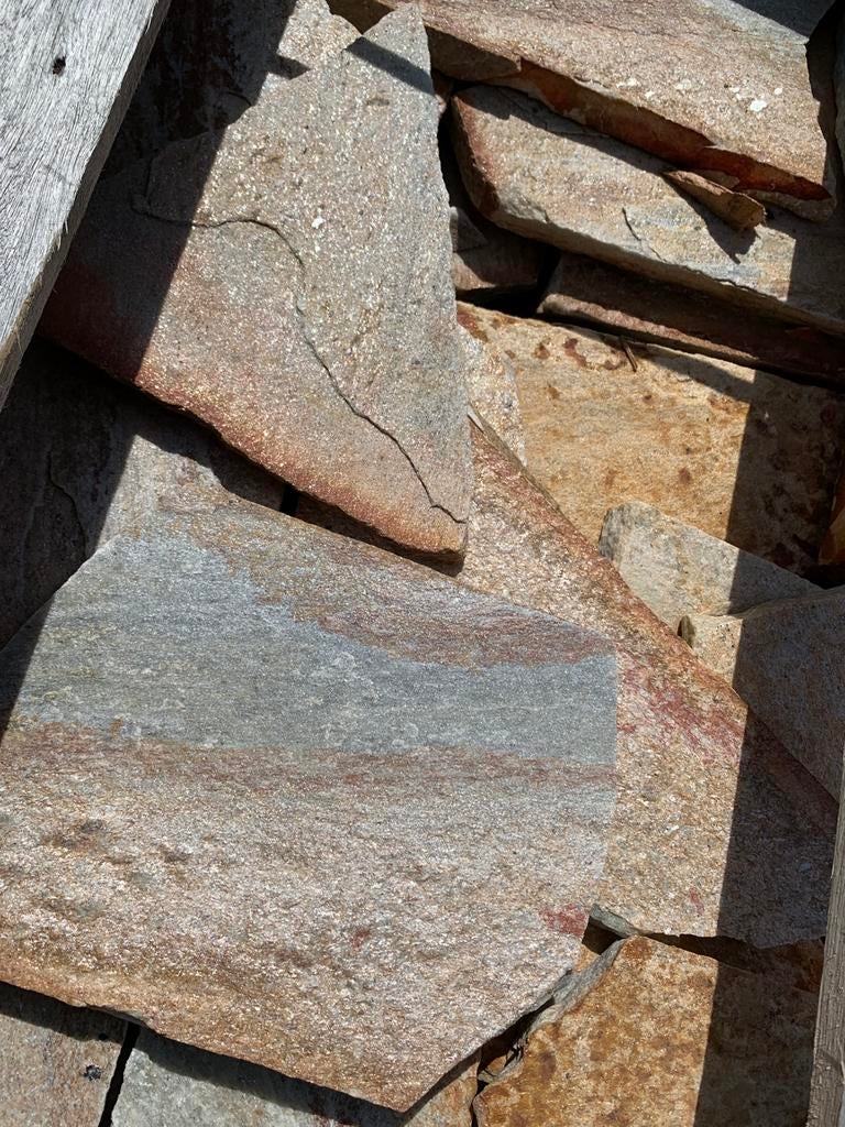 Flagstones Stepstones Braziliaans kwartsiet Natuursteen, Overige typen, Nieuw, Ophalen of Verzenden, Multi