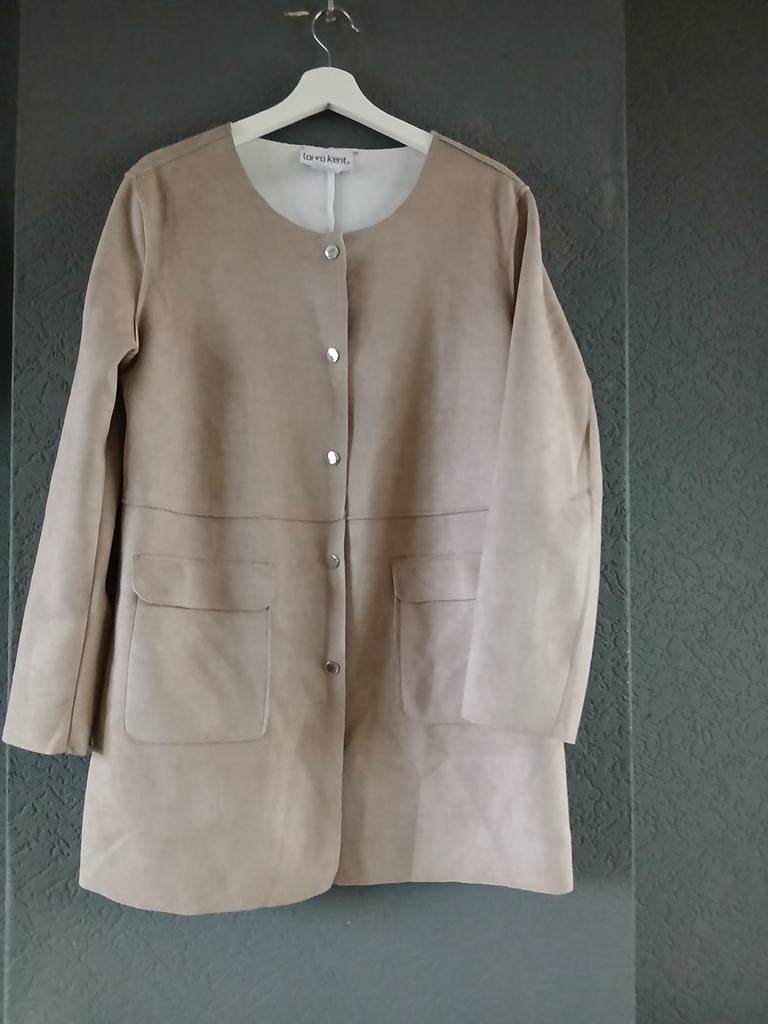 Laura Kent suedelook jasje beige/rose maat 44, Verzenden, Beige, Maat 42/44 (L), Zo goed als nieuw