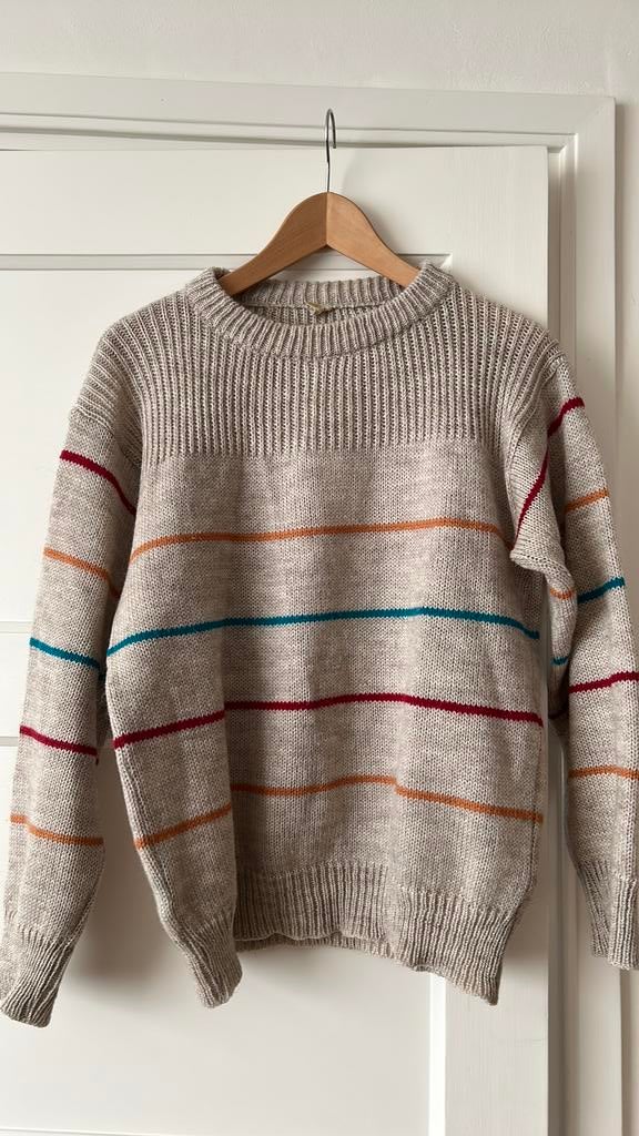 Vintage gebreide trui acryl met wol S unisex, Ophalen of Verzenden, Zo goed als nieuw, Maat 36 (S)