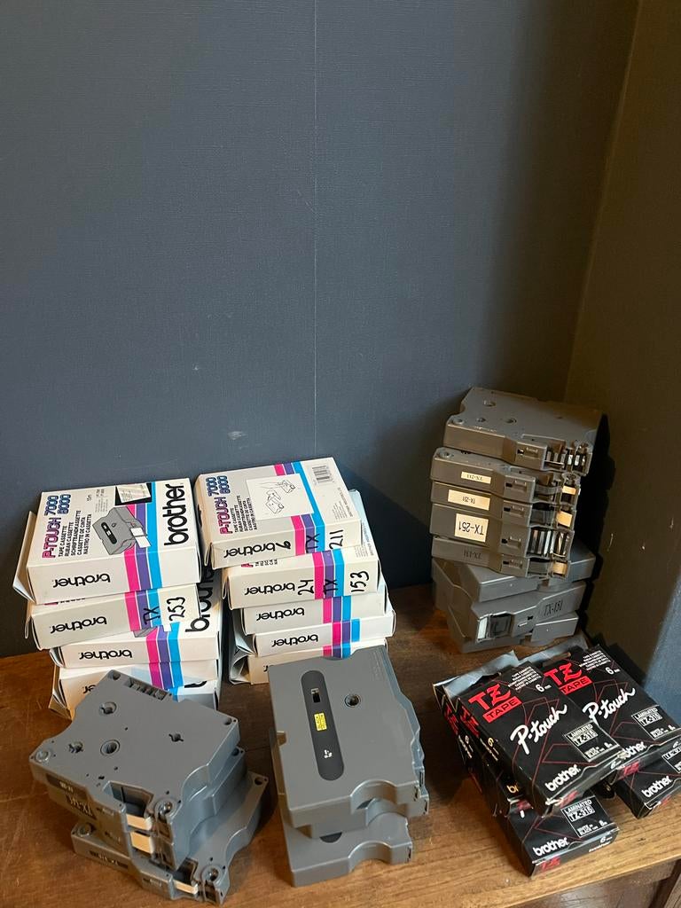 Brother P-Touch Label Cassettes - Groot Lot!, Ophalen of Verzenden, 8mm